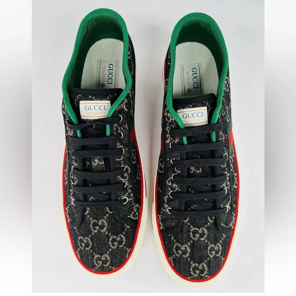Gucci Tennis 1977 GG Supreme Jacquard Sylvie Sneakers G 13 - US 13.5 - EU 47 - Picture 6 of 11